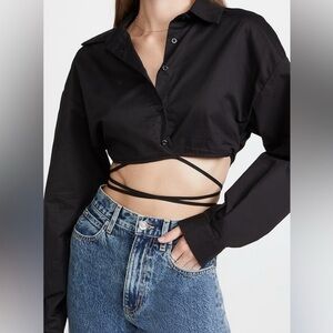 Lioness Black Wrap Crop Top